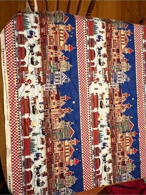 VTG Michael Miller Holiday Village Fabric Cotton 1.2 Yards OOP CM1433 (68 chars)